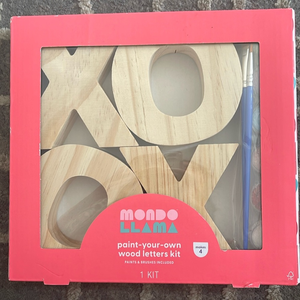 Mondo Llama paint your own wood letters kit